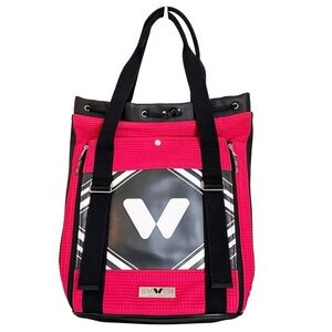 Idawen Sport Fashion Convertible Tennis Tote Backpack Hot Pink Black Large